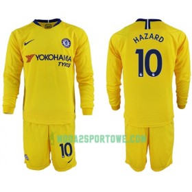 Koszulka Chelsea Hazard 10 Dziecięcy Wyjazdowe Stroje Piłkarskie 2018/19 Długi Rękaw